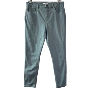 Loft Skinny Crop Seafoam Green Denim Jeans Pants Ankle modern stretch Sz 10